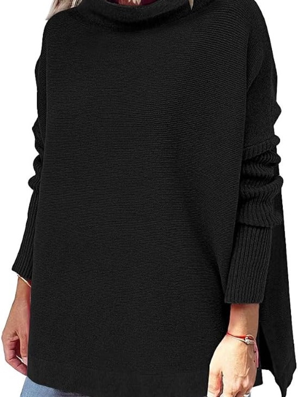 Classic Black Women's Knit Sweater Pullover EUC